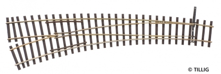 TILLIG 85364 - H0 Innenbogenweiche links 15°/30°, Herzstückwinkel 11°